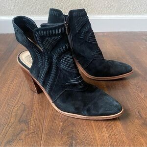 Vince Camuto Binks Leather Boho Bohemian Whipstitch Cowboy Boot Bootie SZ 9.5
